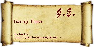 Garaj Emma névjegykártya